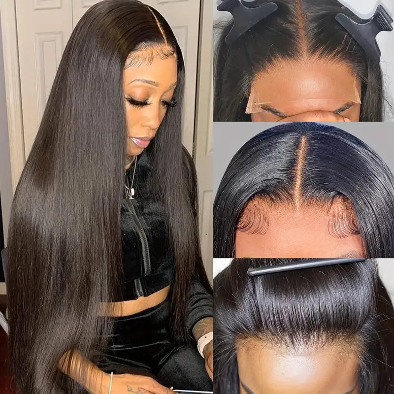 Invisible 100% Gray Coverage! Human Hair Blend  Easy Wear Go Glueless Wigs Pre Cut 7x5 HD Lace Closure Wigs Beginner Friendly