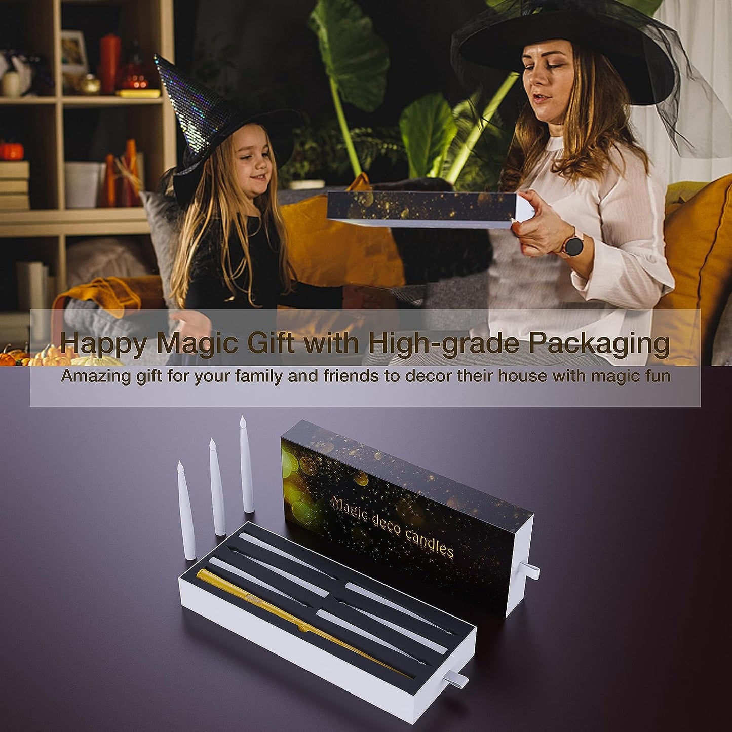 🕯️✨ 12-Pack Magic Wand Remote Candles + Wireless Wand | Amazon's Choice 🎃 🕯️✨The Most ENCHANTING Halloween Decor! ✨🕯️